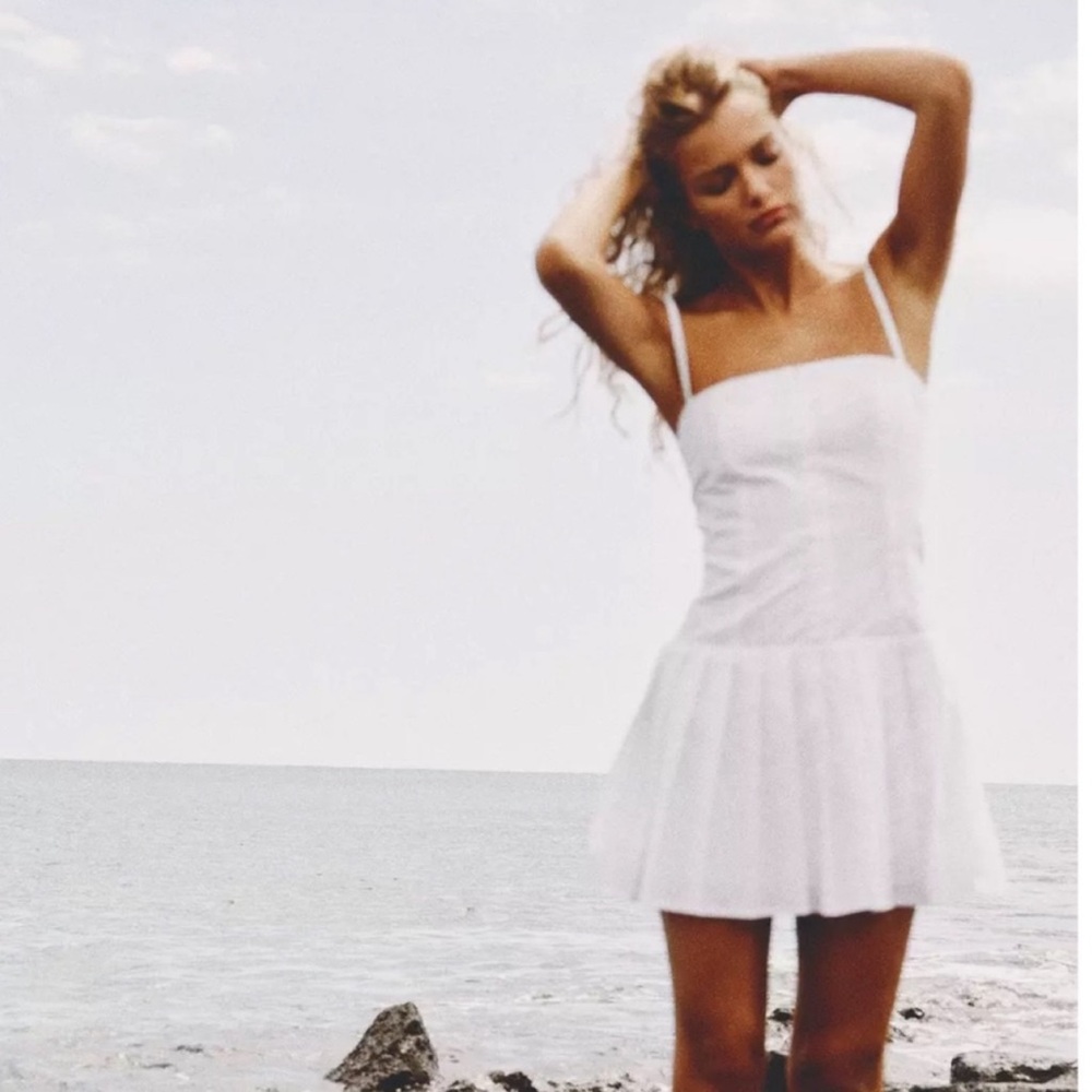 Zara Short Embroidered Mini Dress